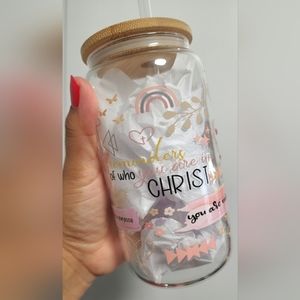 Handmade Christian glass tumbler